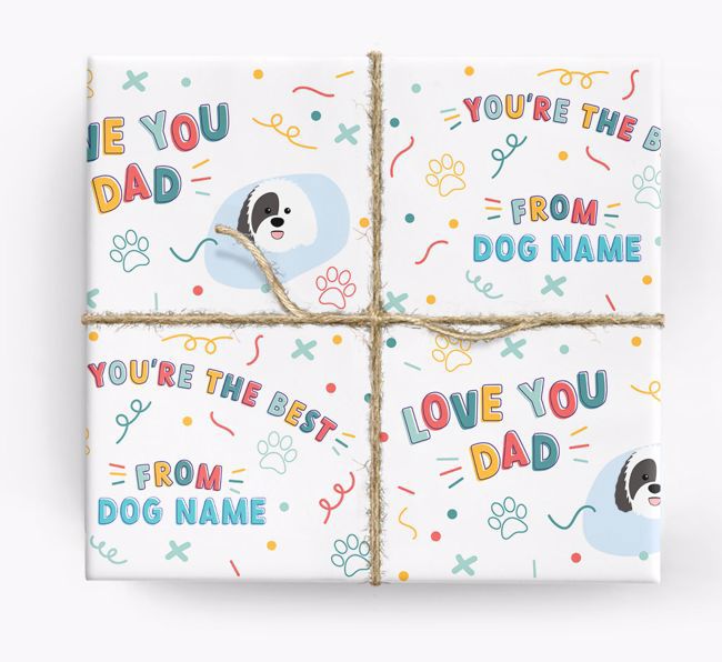 Love You Dad: Personalised {breedFullName} Wrapping Paper